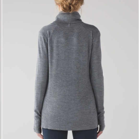 Lululemon Sweat And Savasana Wool Sweater Heathered Medium Grey Size 6 - Picture 2 of 15